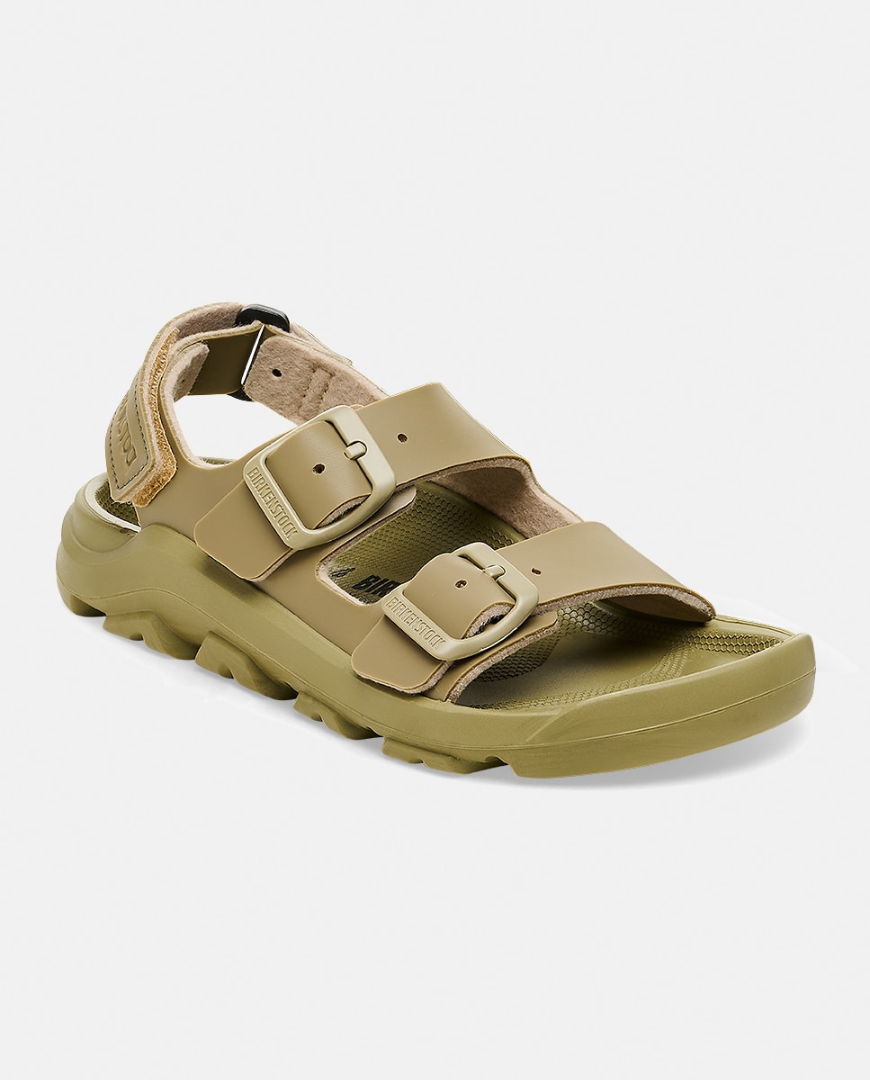 Sandálias Abertas Mogami em Couro Sintético Birkenstock Caqui-3