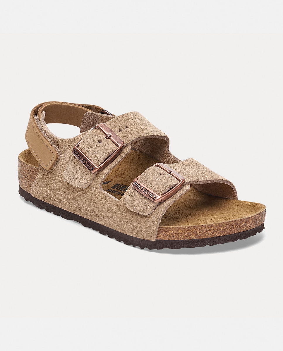 Sandálias Milano KIDS de Camurça Birkenstock Castanho taupe-2