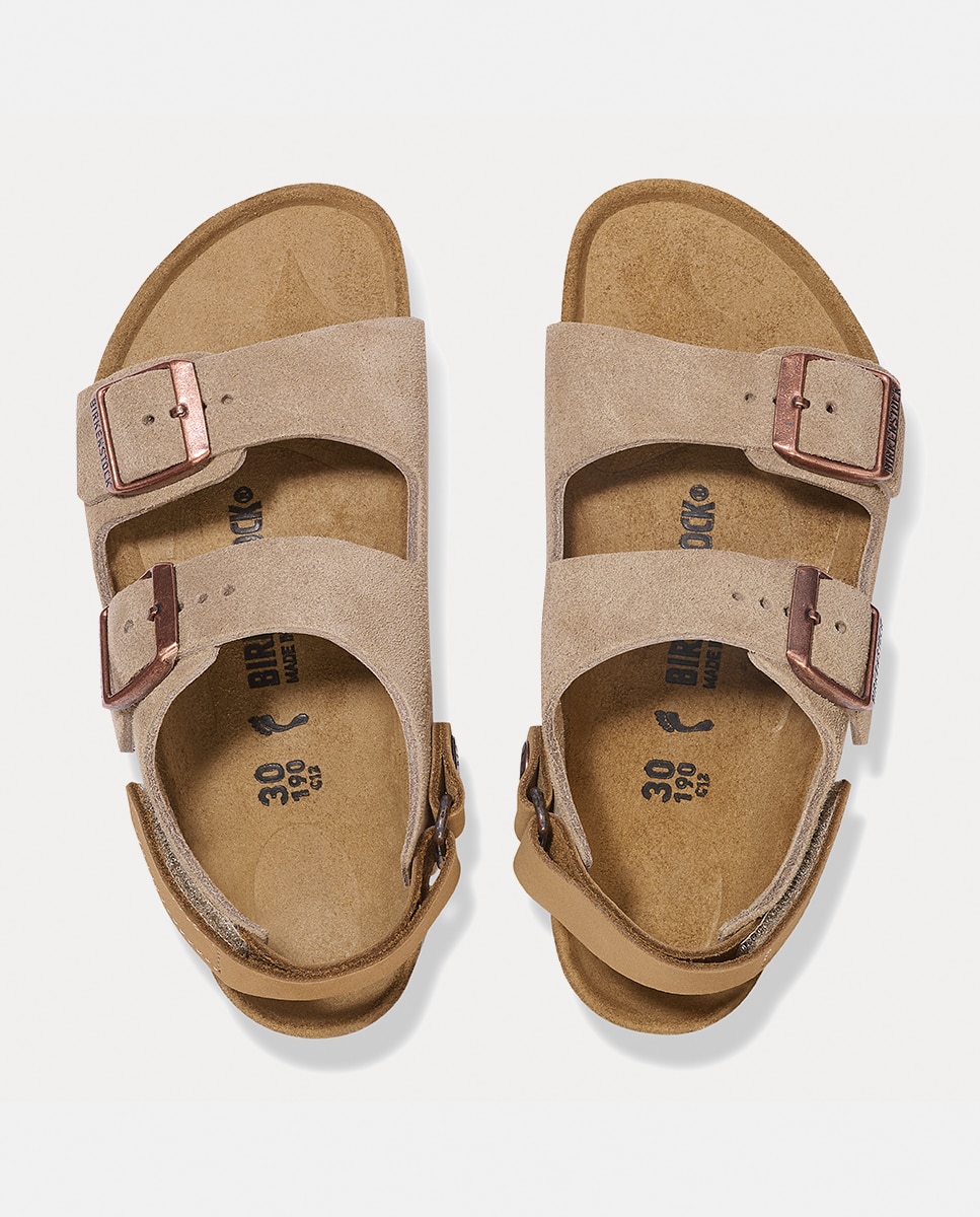 Sandálias Milano KIDS de Camurça Birkenstock Castanho taupe-3