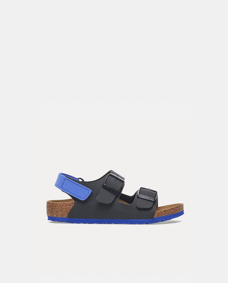 Sandálias Milano KIDS Birko Flor com Sola em Contraste Birkenstock Preto-1