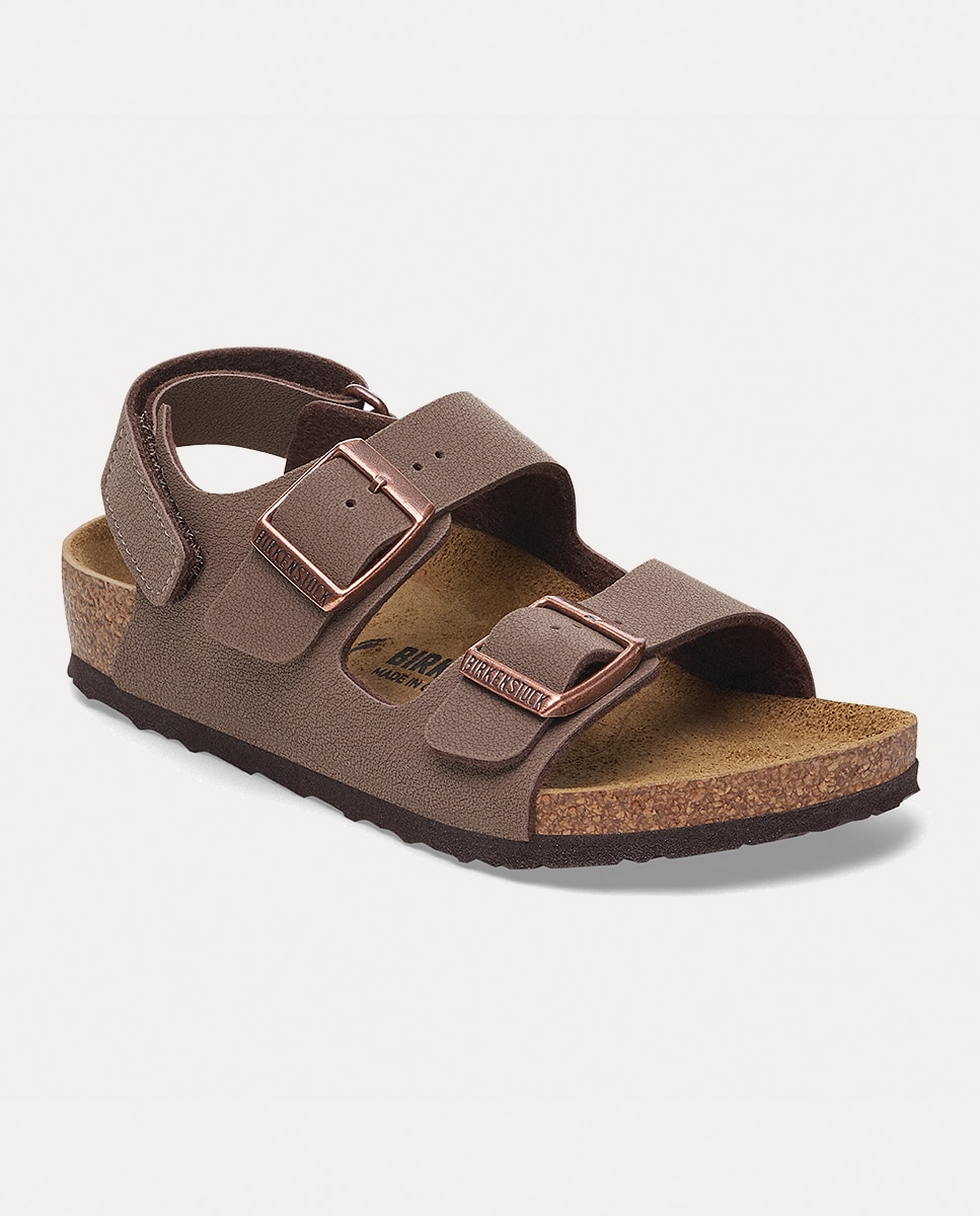 Sandálias Milano KIDS Birko Flor em Nobuck Birkenstock Castanho-2