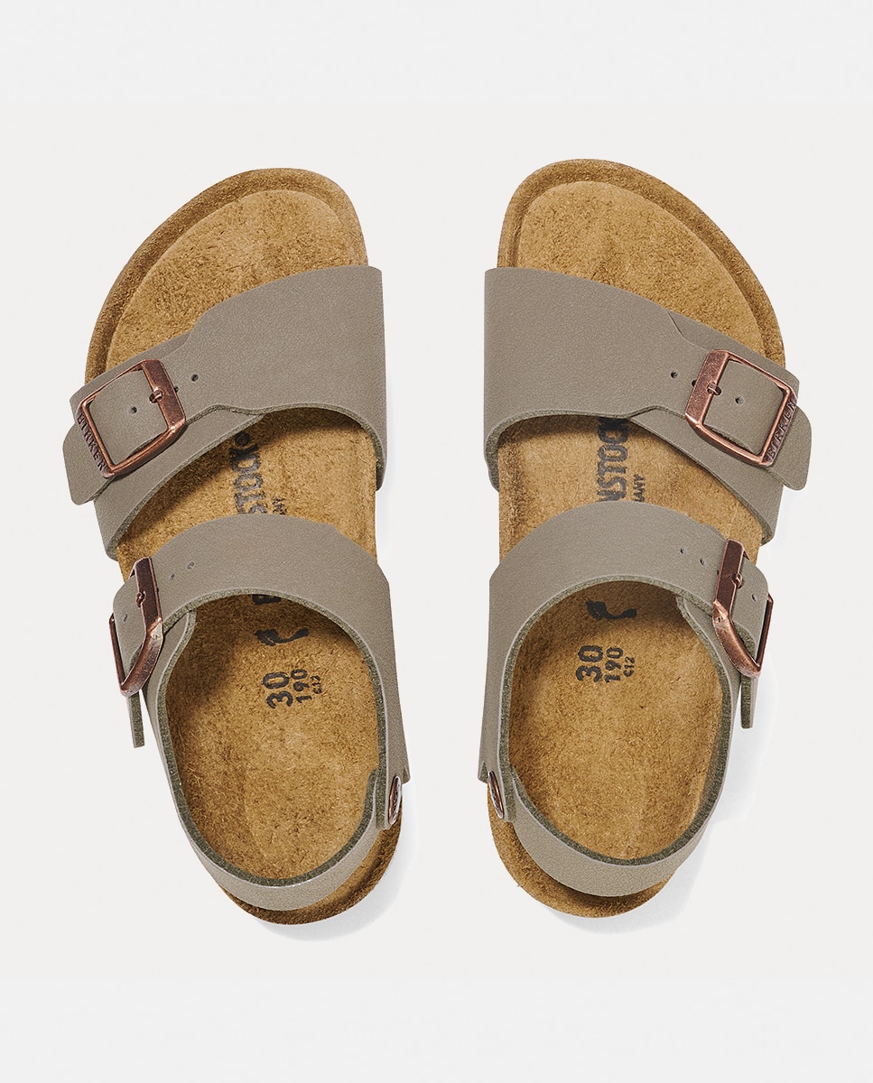 Sandálias KIDS New York Birko Flor Birkenstock Verde-acinzentado-3
