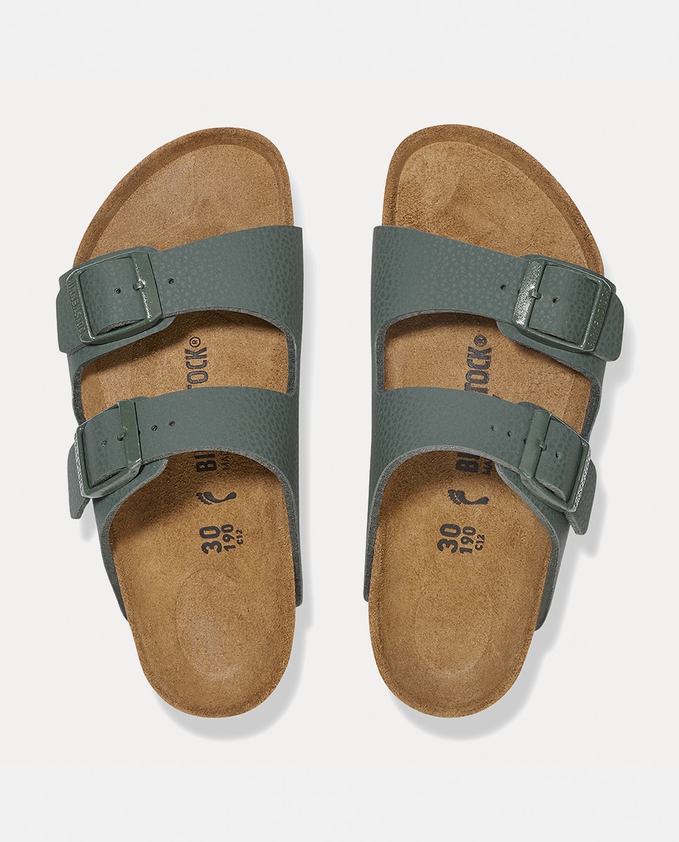 Sandálias Arizona KIDS Birko Flor com Sola em Contraste Birkenstock Verde-militar-3