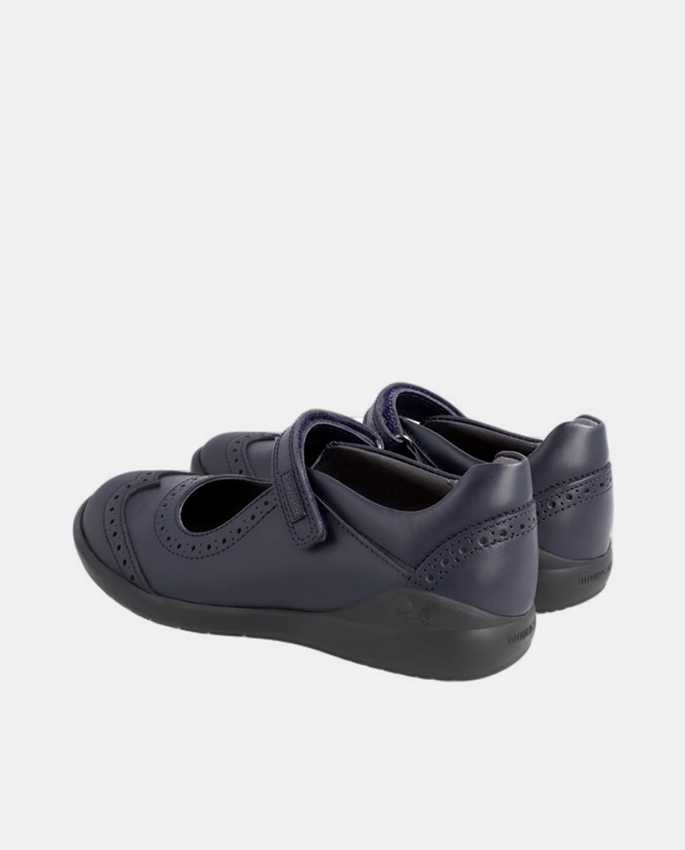 Sapatos de presilha colegiais de menina Biomecanics em pele azul-marinho Azul-marinho-3