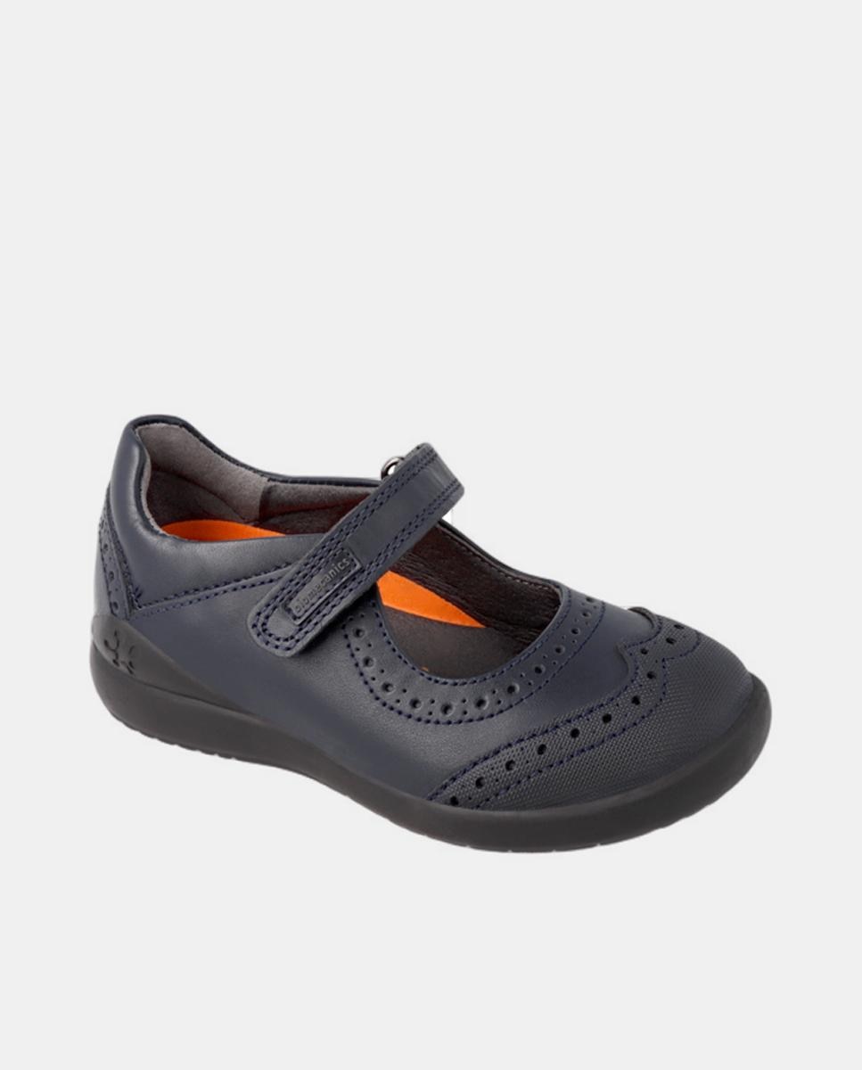 Sapatos de presilha colegiais de menina Biomecanics em pele azul-marinho Azul-marinho-4
