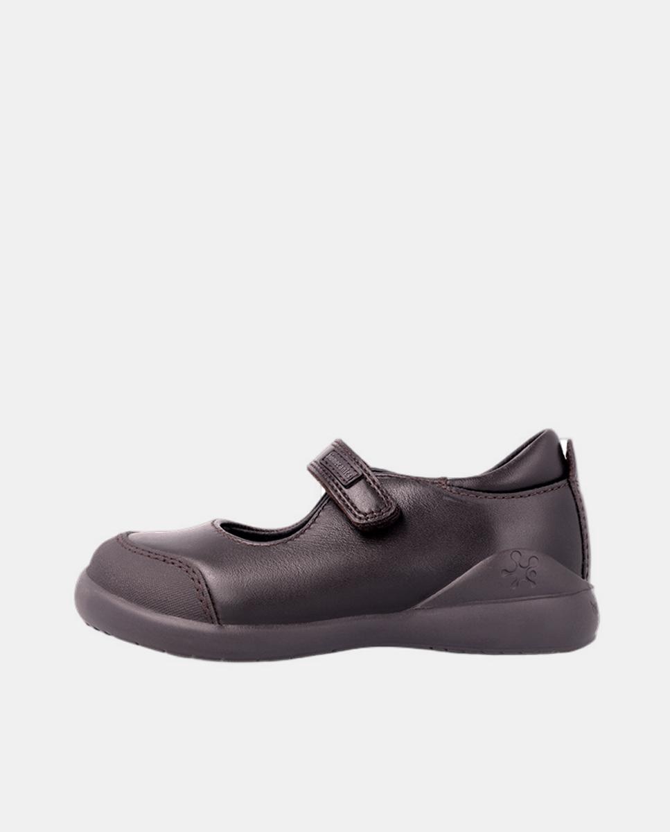Sapatos de Presilha de Bebé de Pele com Biqueira Reforçada - Azul-Marinho Biomecanics Castanho-claro-5