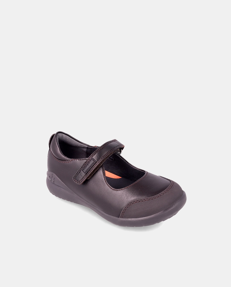 Sapatos de Presilha de Bebé de Pele com Biqueira Reforçada - Azul-Marinho Biomecanics Castanho-claro-6