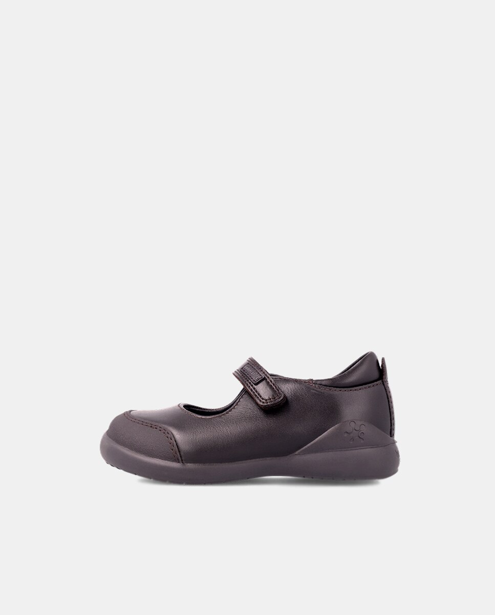 Sapatos de Presilha de Bebé de Pele com Biqueira Reforçada - Azul-Marinho Biomecanics Castanho-claro-7