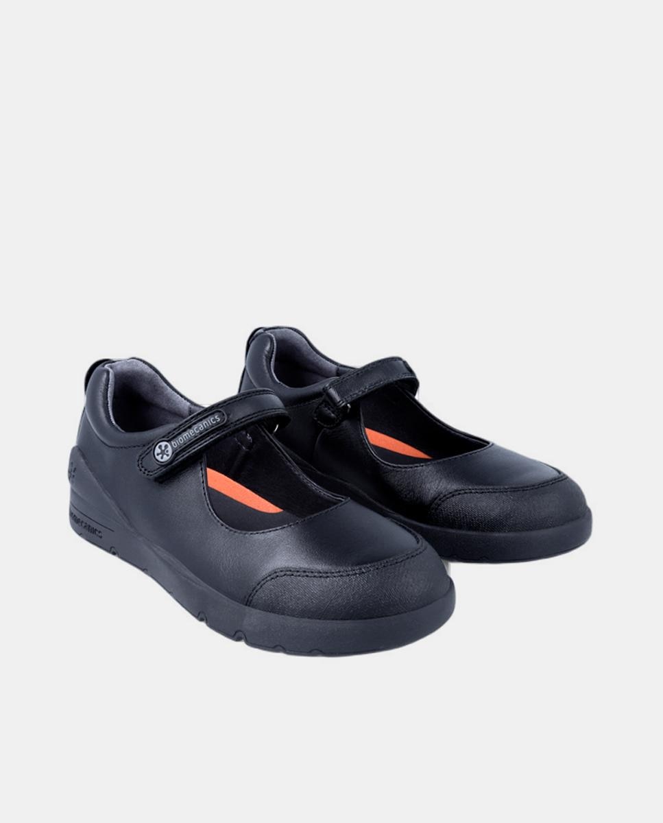 Sapatos de Presilha com Biqueira Reforçada, Fecho Aderente e em Pele Biomecanics Preto-2