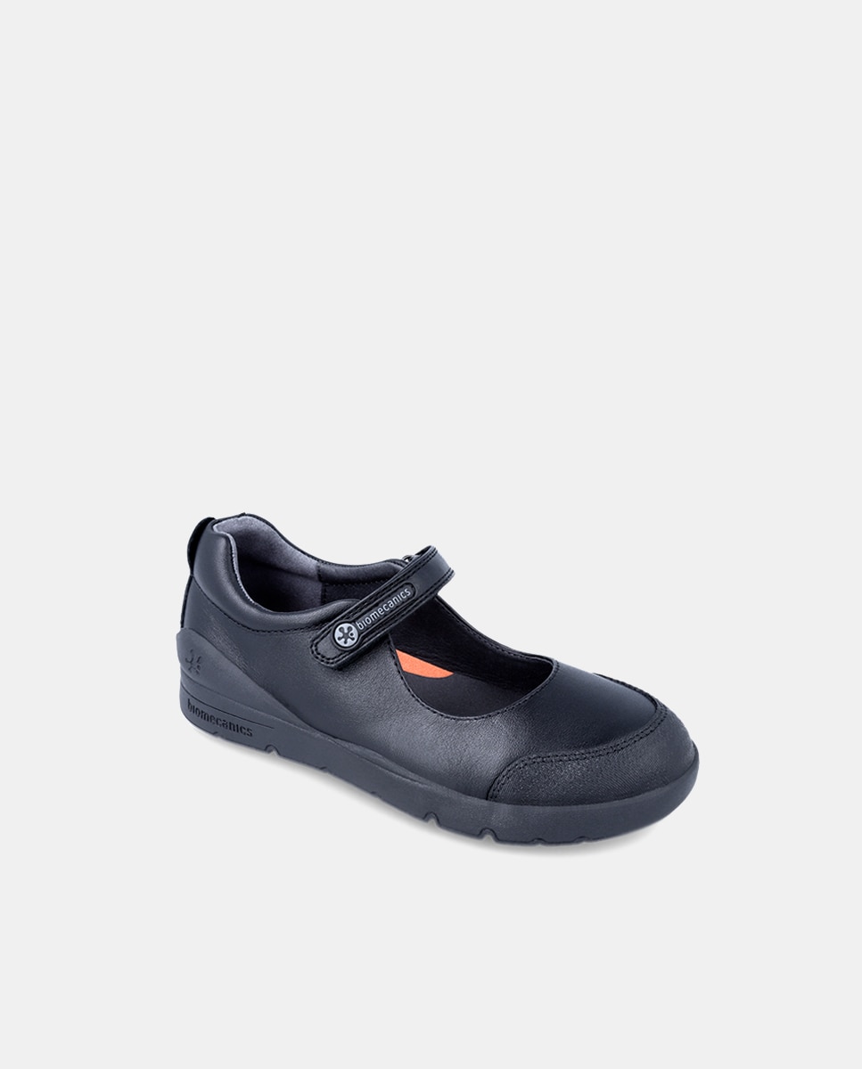 Sapatos de Presilha com Biqueira Reforçada, Fecho Aderente e em Pele Biomecanics Preto-6