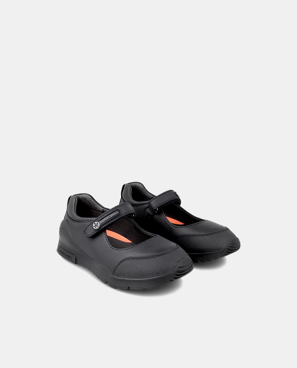 Sapatos de Presilha com Biqueira Reforçada, Fecho Aderente e em Pele Biomecanics Preto-2