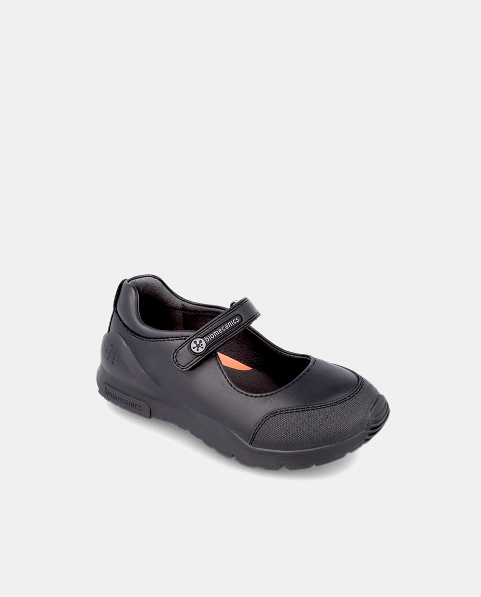 Sapatos de Presilha com Biqueira Reforçada, Fecho Aderente e em Pele Biomecanics Preto-4