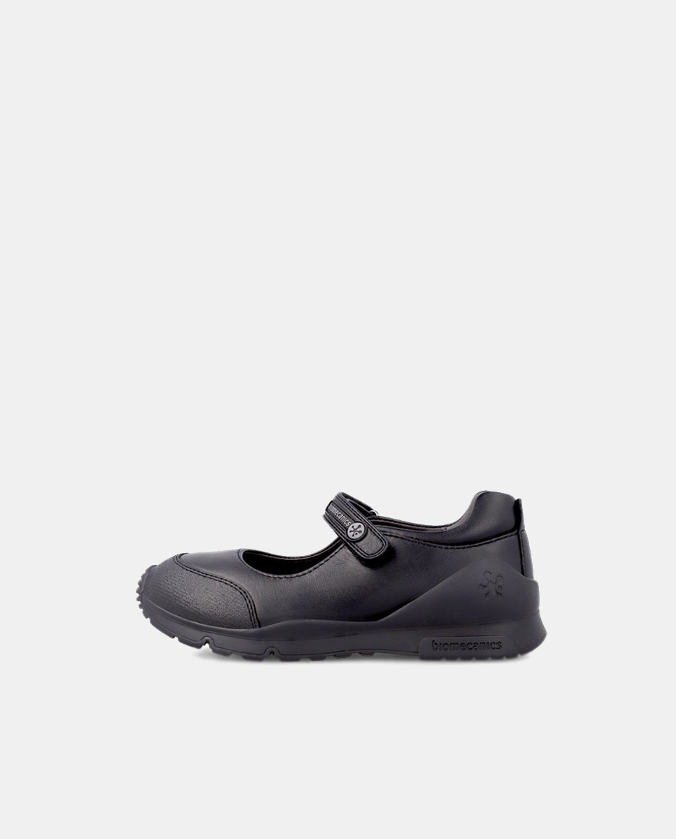 Sapatos de Presilha com Biqueira Reforçada, Fecho Aderente e em Pele Biomecanics Preto-5
