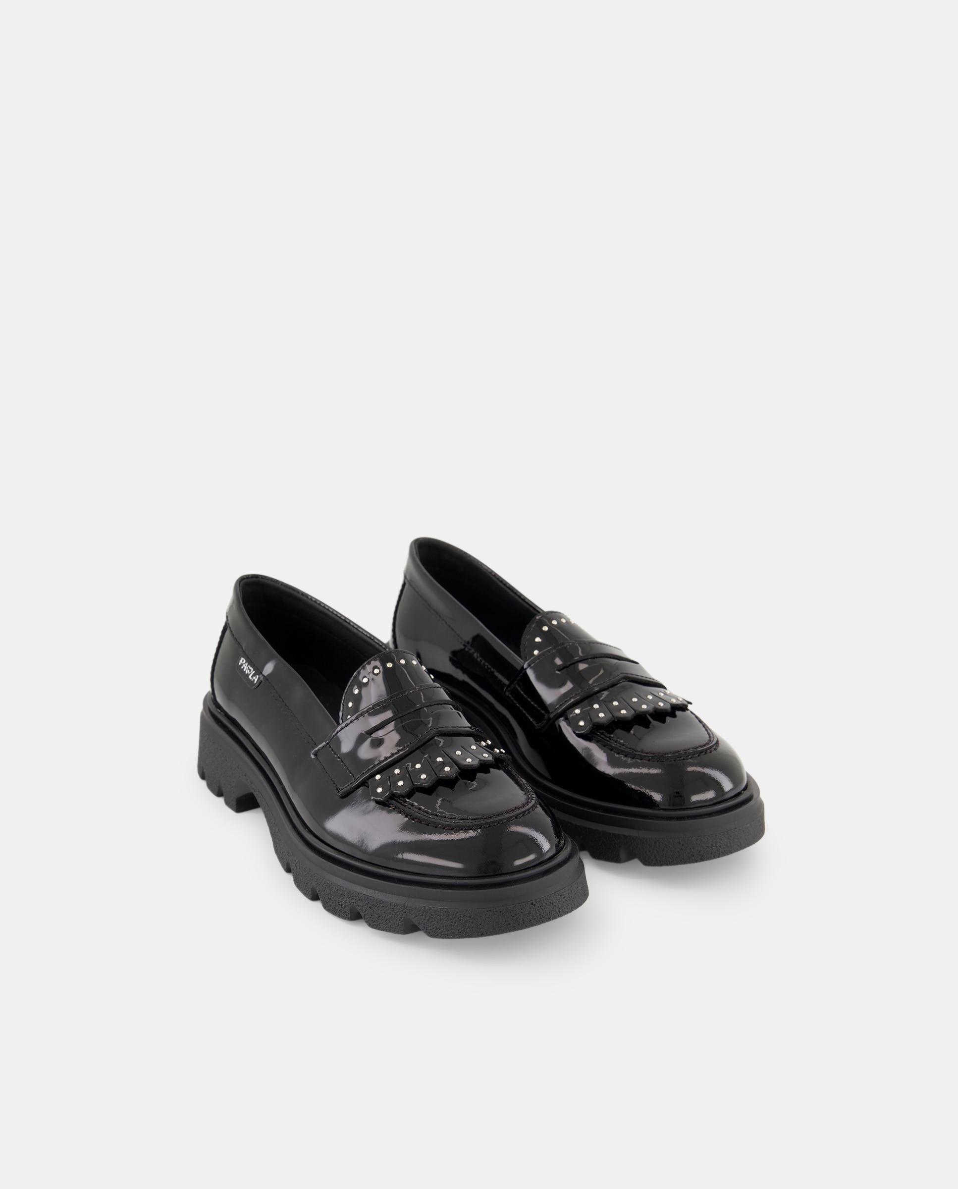 Mocassins em Pele para Uniforme Escolar Paola Preto-4