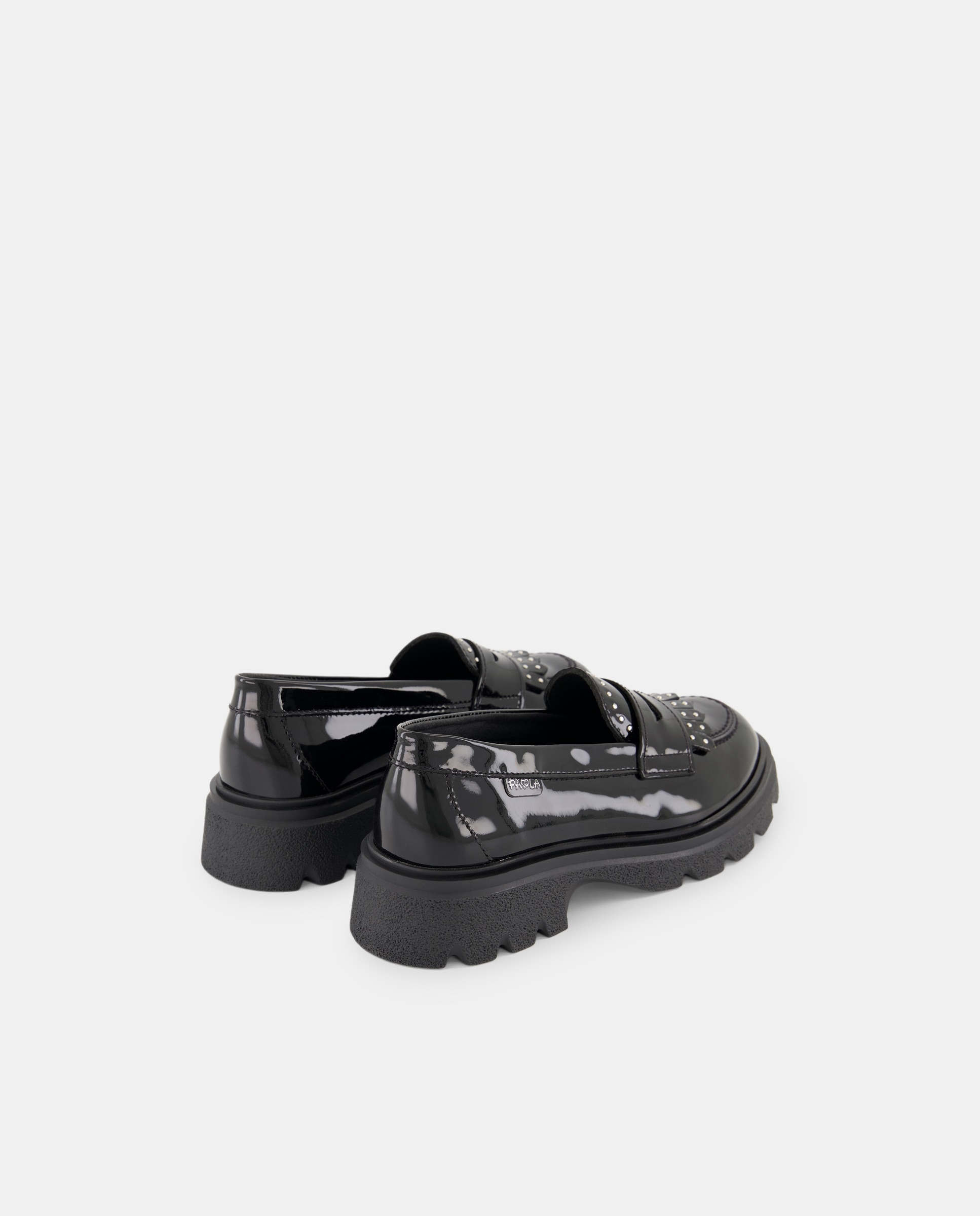 Mocassins em Pele para Uniforme Escolar Paola Preto-5