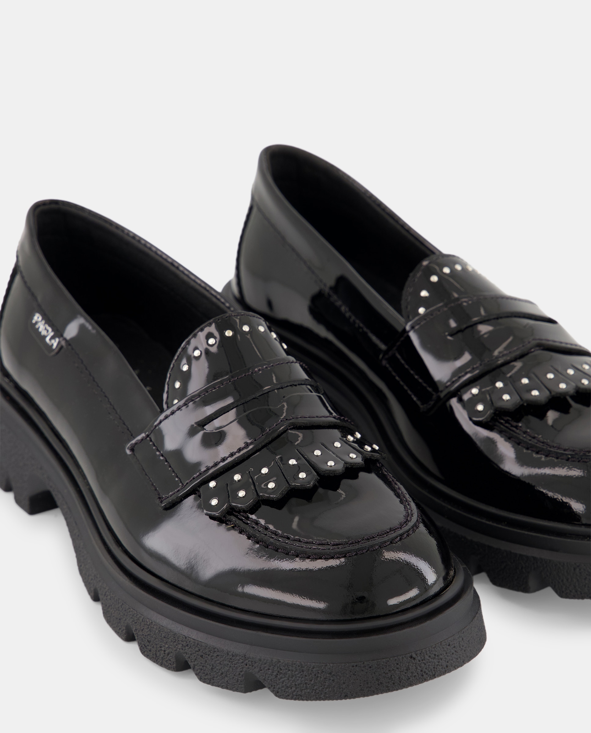 Mocassins em Pele para Uniforme Escolar Paola Preto-7