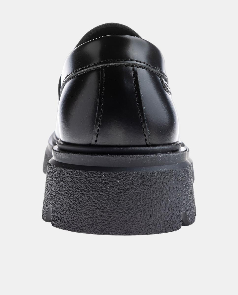 Mocassins em Pele para Uniforme Escolar Preto-3