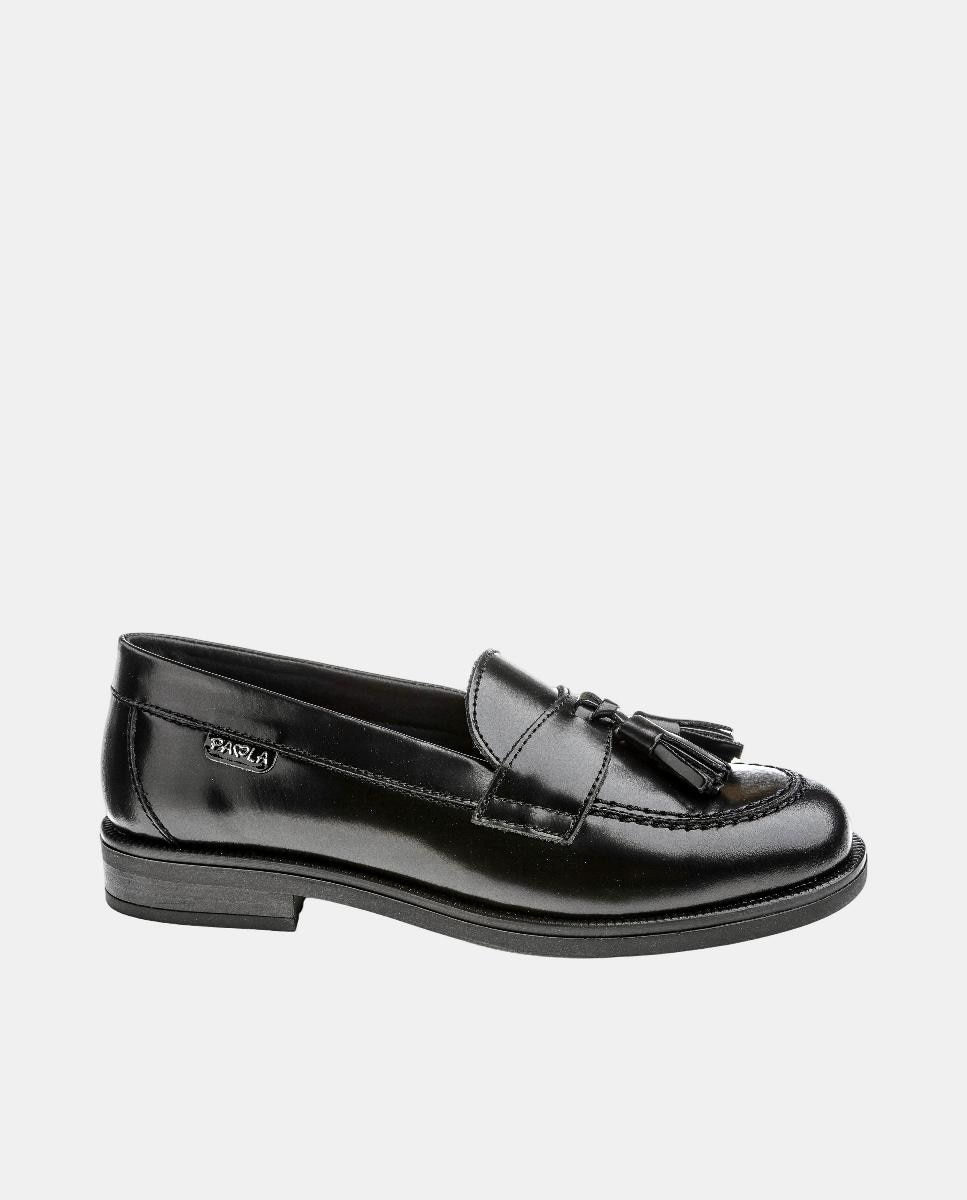 Mocassins em Pele para Uniforme Escolar Pablosky Preto-6