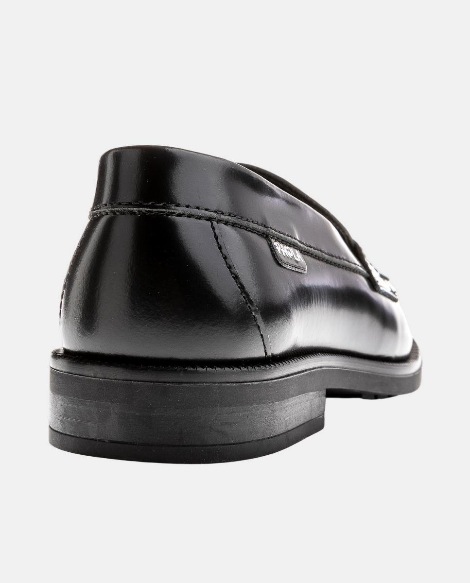 Mocassins em Pele para Uniforme Escolar Preto-2