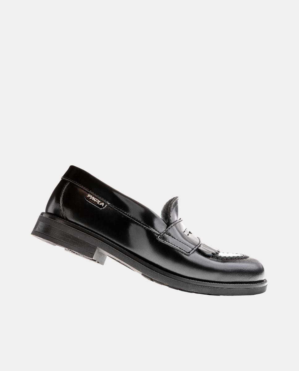 Mocassins em Pele para Uniforme Escolar Preto-4