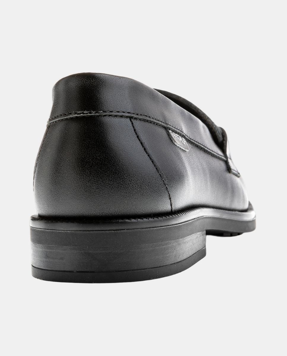 Mocassins em Pele para Uniforme Escolar Preto-3