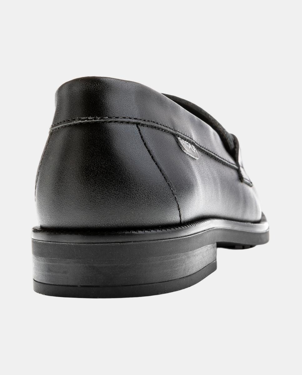 Mocassins em Pele para Uniforme Escolar Preto-3