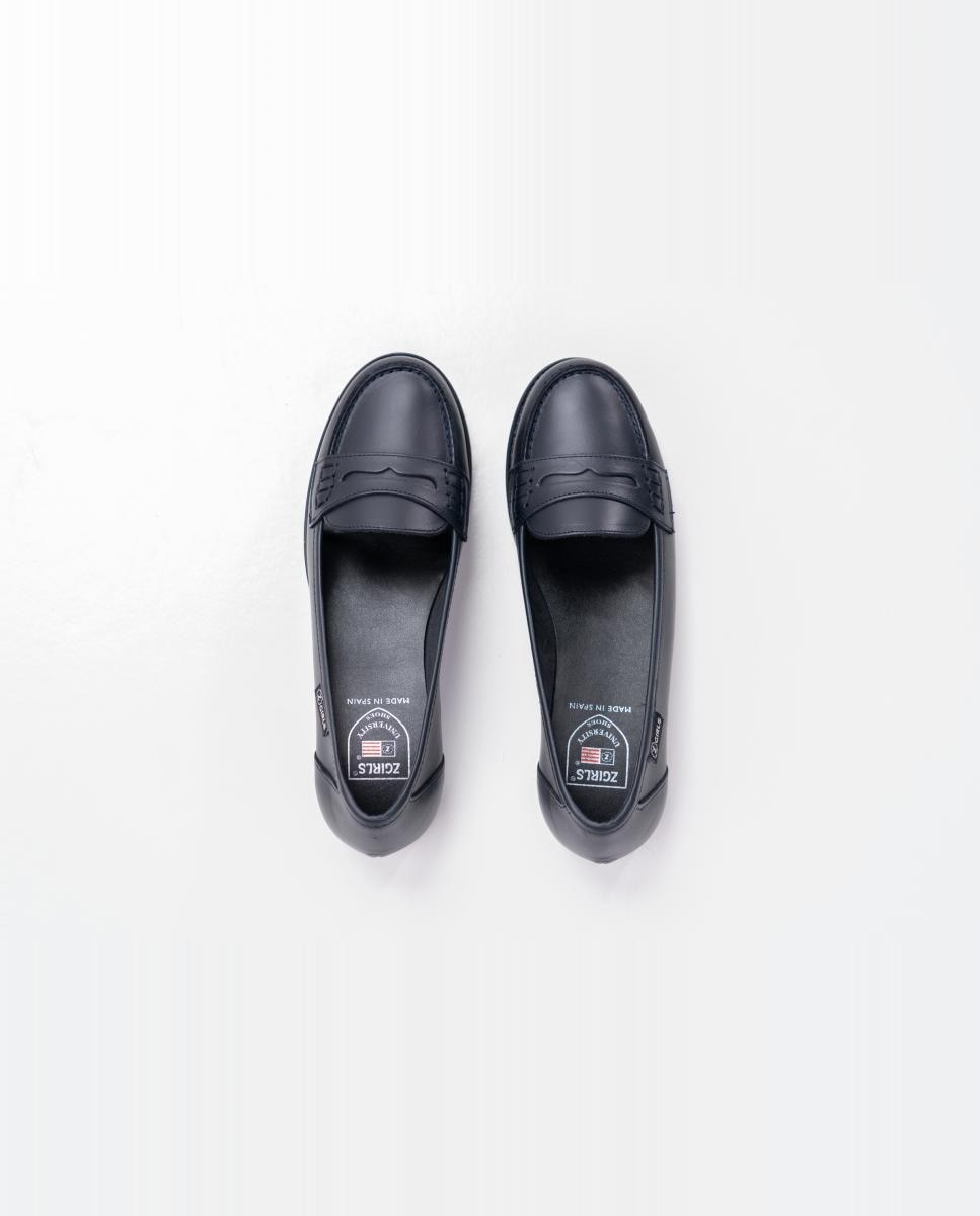 Mocassins Escolares em Napa Azul-marinho-2