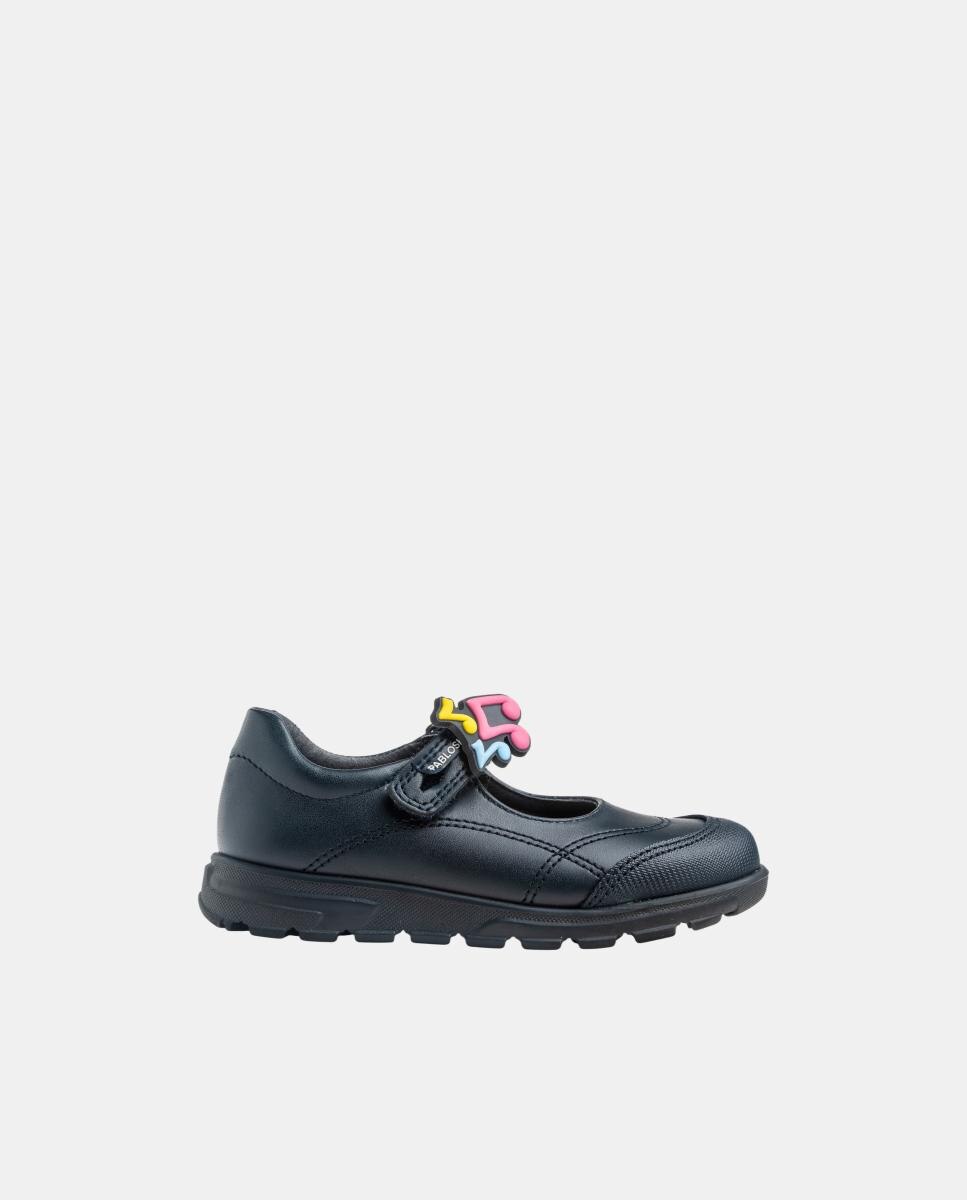 Imagem 0 de Sapatos de Presilha em Pele com Fecho Aderente para Uniforme Escolar
