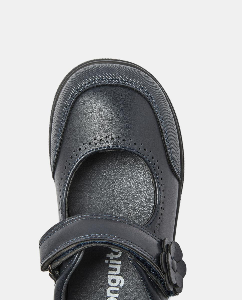 Sapatos de Presilha Barefoot com Biqueira Reforçada e Tira Aderente Azul-marinho-3