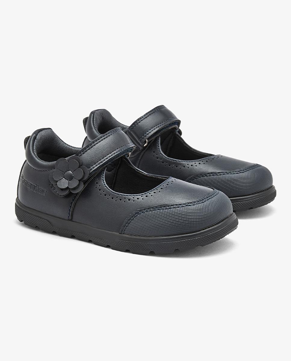 Sapatos de Presilha Barefoot com Biqueira Reforçada e Tira Aderente Azul-marinho-4