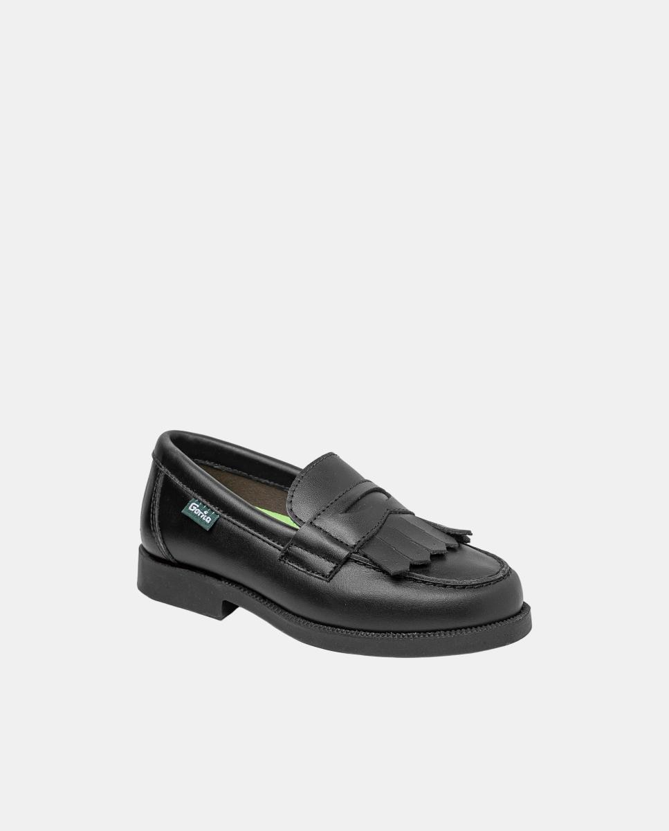 Mocassins Escolares em Pele Gorila Preto-2