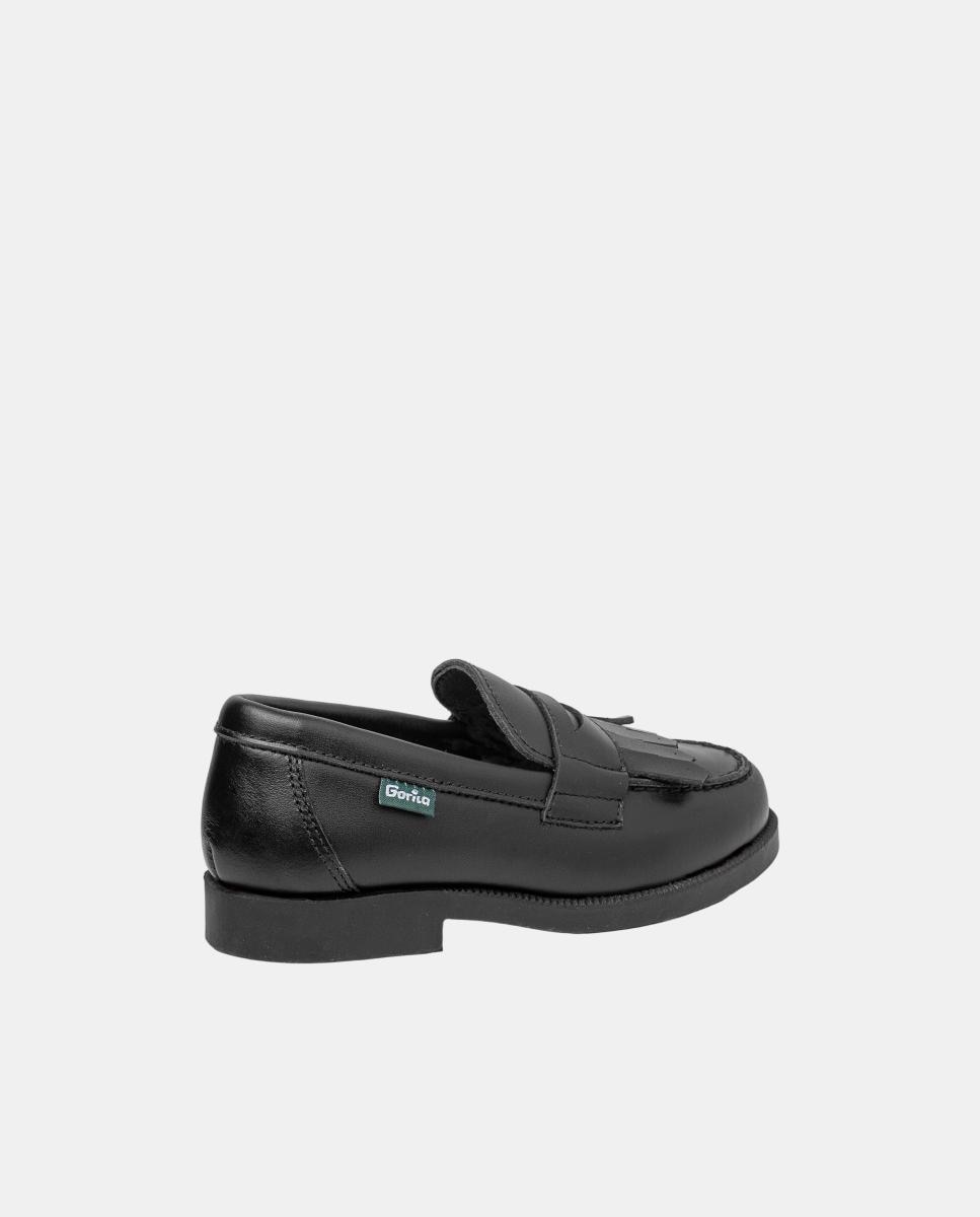Mocassins Escolares em Pele Gorila Preto-3