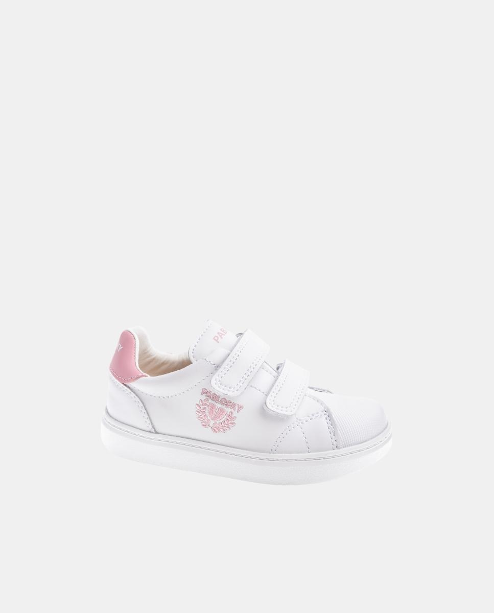 Zapatillas de niño de piel con cierre adherente deportivos para el cole - Pablosky - Blanco Blanco-4