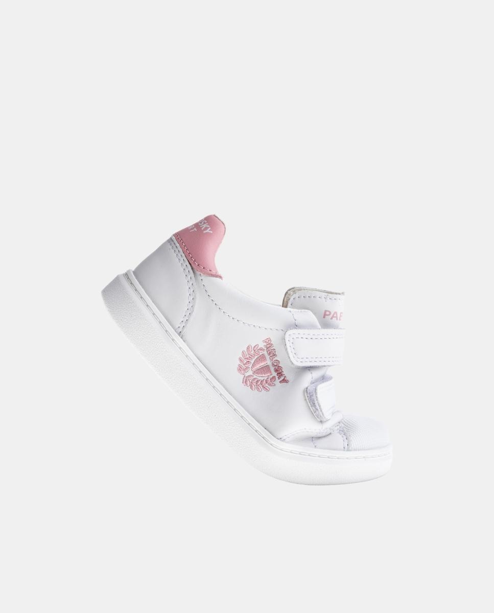 Zapatillas de niño de piel con cierre adherente deportivos para el cole - Pablosky - Blanco Blanco-5
