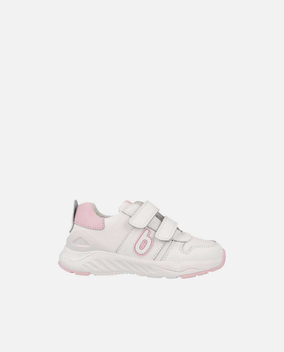 Zapatilla deportiva de niña en piel con puntera de goma - Biomecanics - Blanco Blanco-1