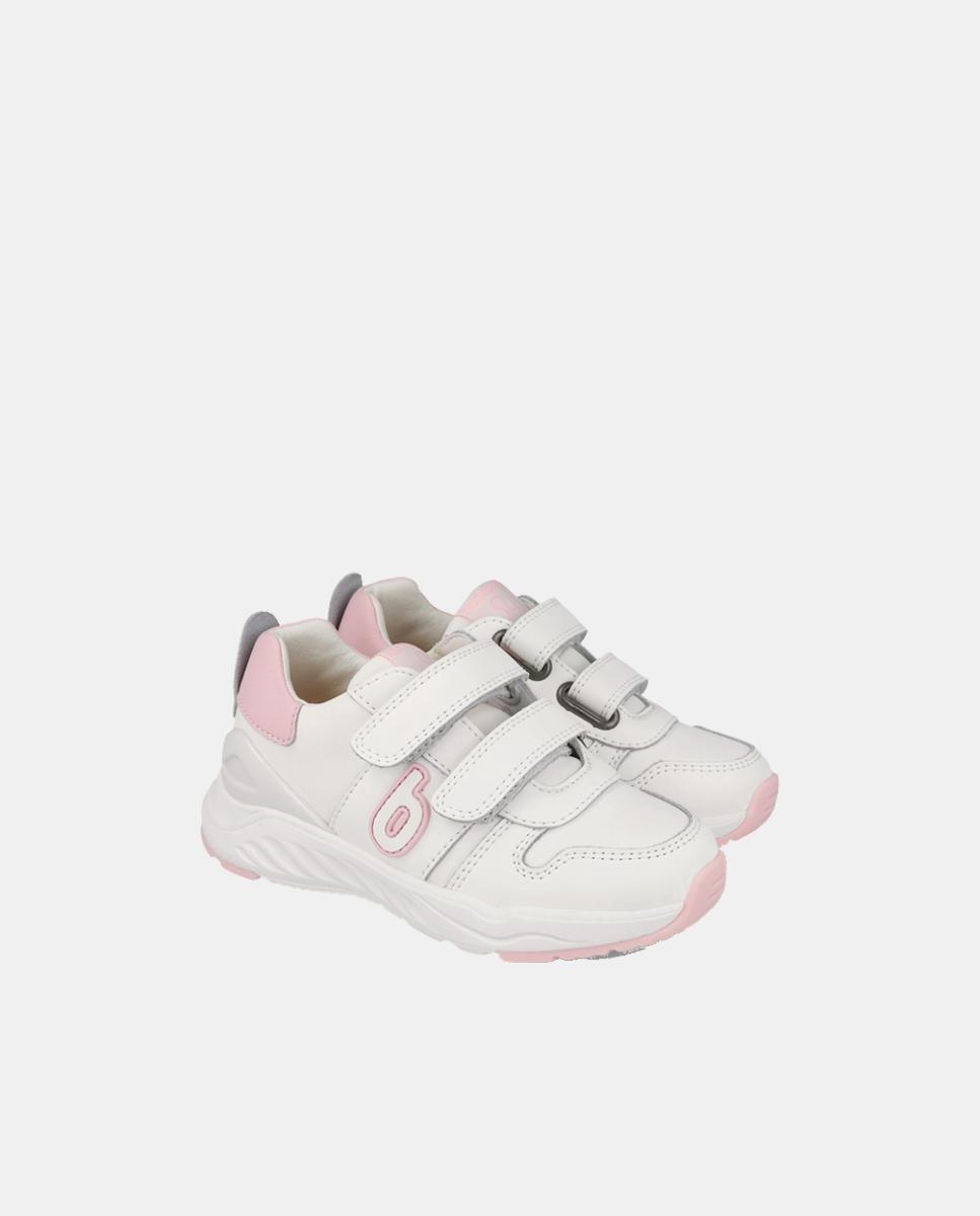 Zapatilla deportiva de niña en piel con puntera de goma - Biomecanics - Blanco Blanco-2