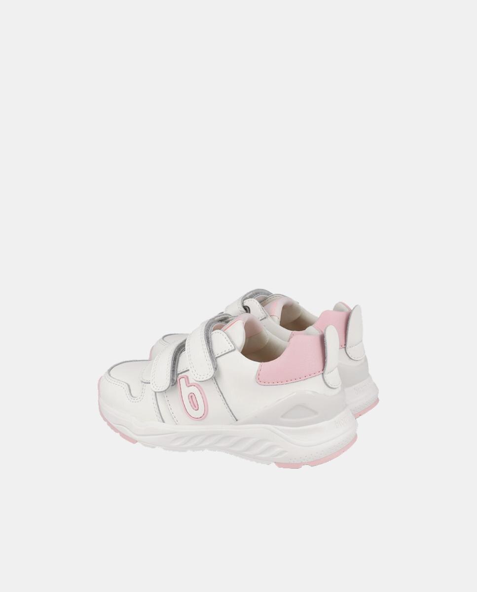 Zapatilla deportiva de niña en piel con puntera de goma - Biomecanics - Blanco Blanco-3