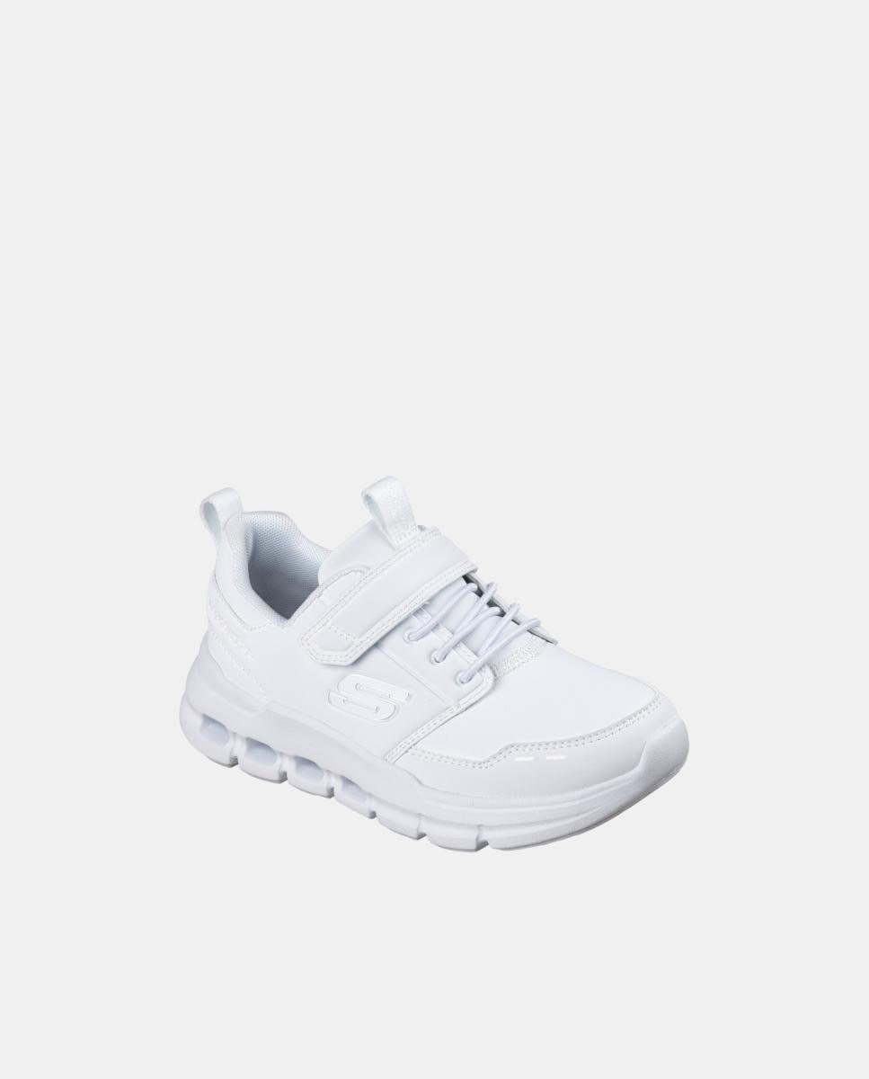Sapatilhas em Pele BTS com Ajuste de Velcro Branco-2