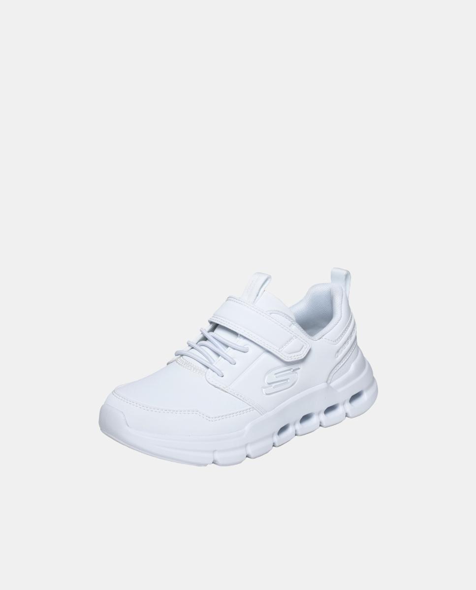 Sapatilhas em Pele BTS com Ajuste de Velcro Branco-3