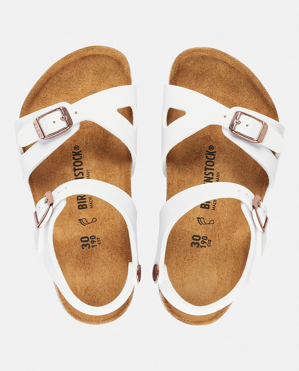 Sandálias Abertas Rio em Couro Sintético Birkenstock Branco-8