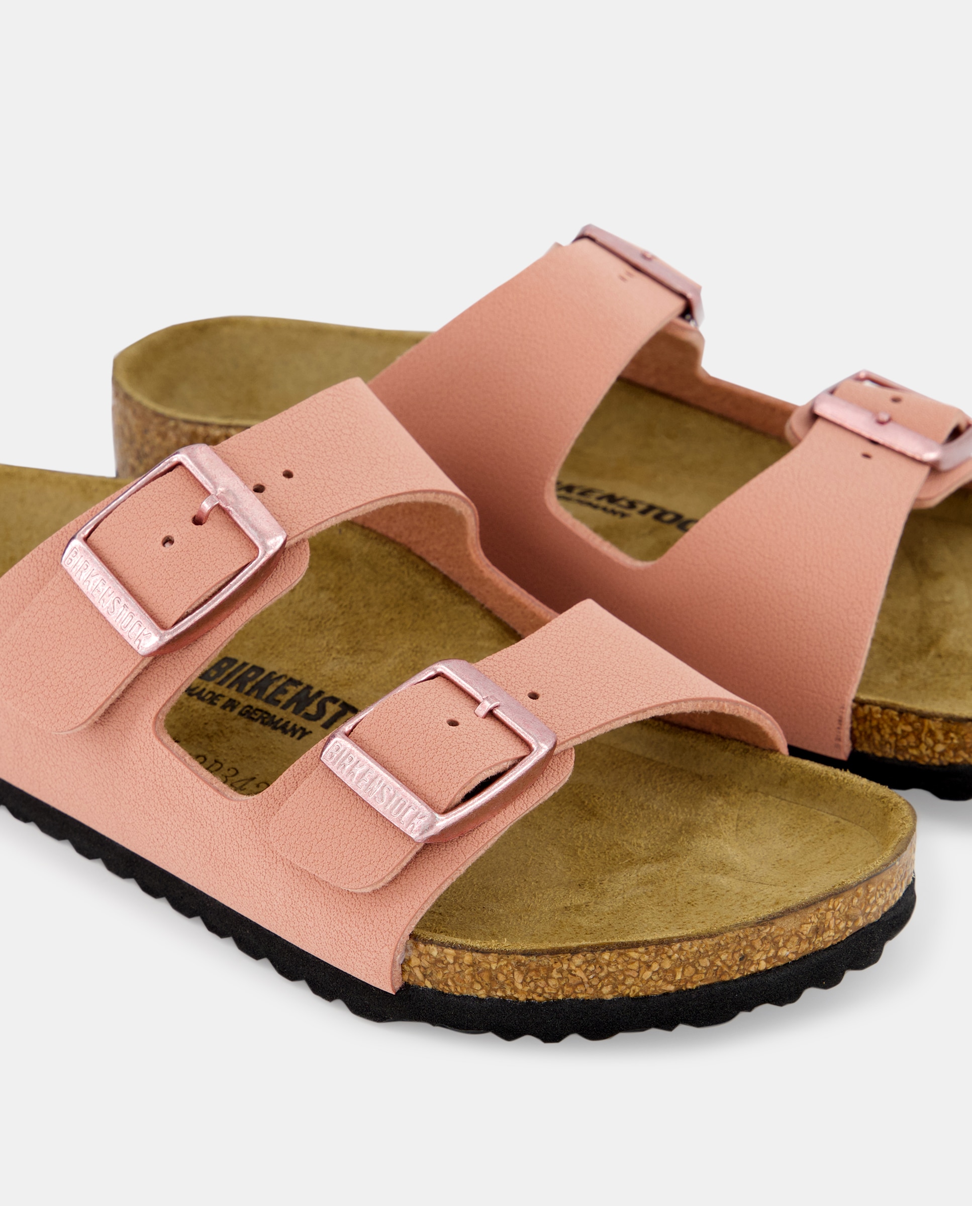 Sandálias Abertas Arizona em Couro Sintético Birkenstock Rosa-5