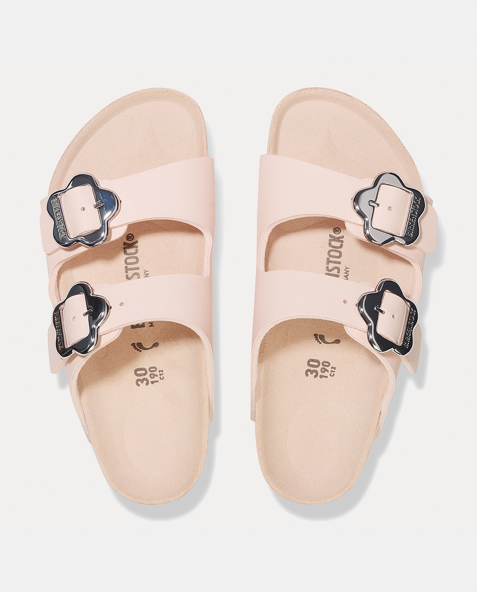 Sandálias Arizona KIDS Birko Flor com Fivela com Flor Birkenstock Rosa-pastel-3