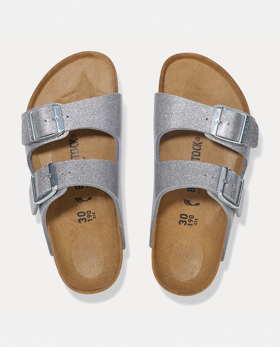 Sandálias Arizona KIDS Birko Flor Sparkling Birkenstock Prata-4