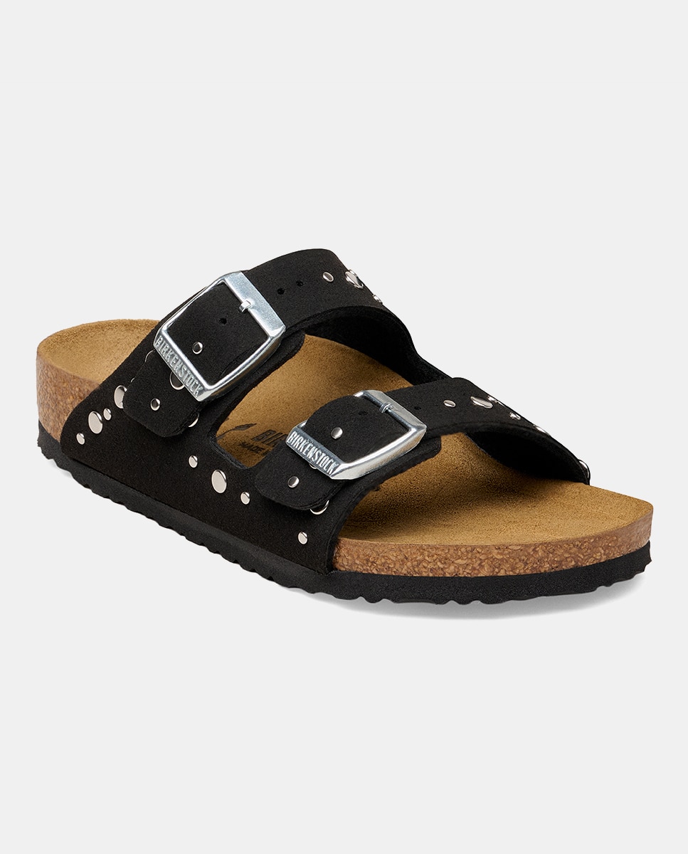 Sandálias Arizona Kids em Polipele com Tachas Birkenstock Preto-2