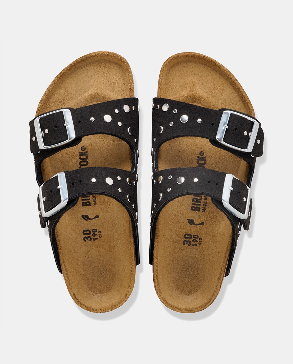 Sandálias Arizona Kids em Polipele com Tachas Birkenstock Preto-3