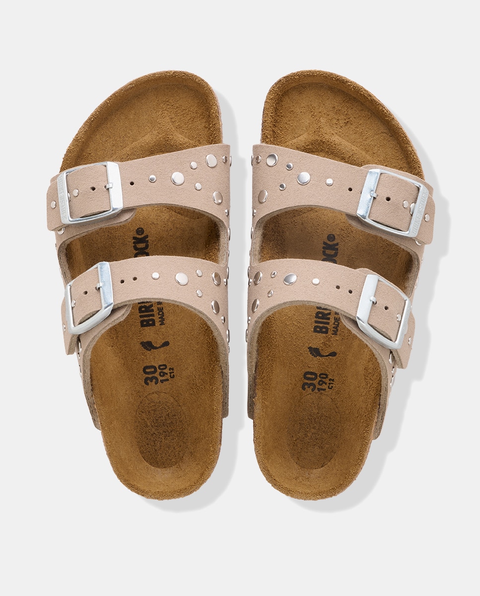 Sandálias Arizona Kids em Polipele com Tachas Birkenstock Cinzento-3