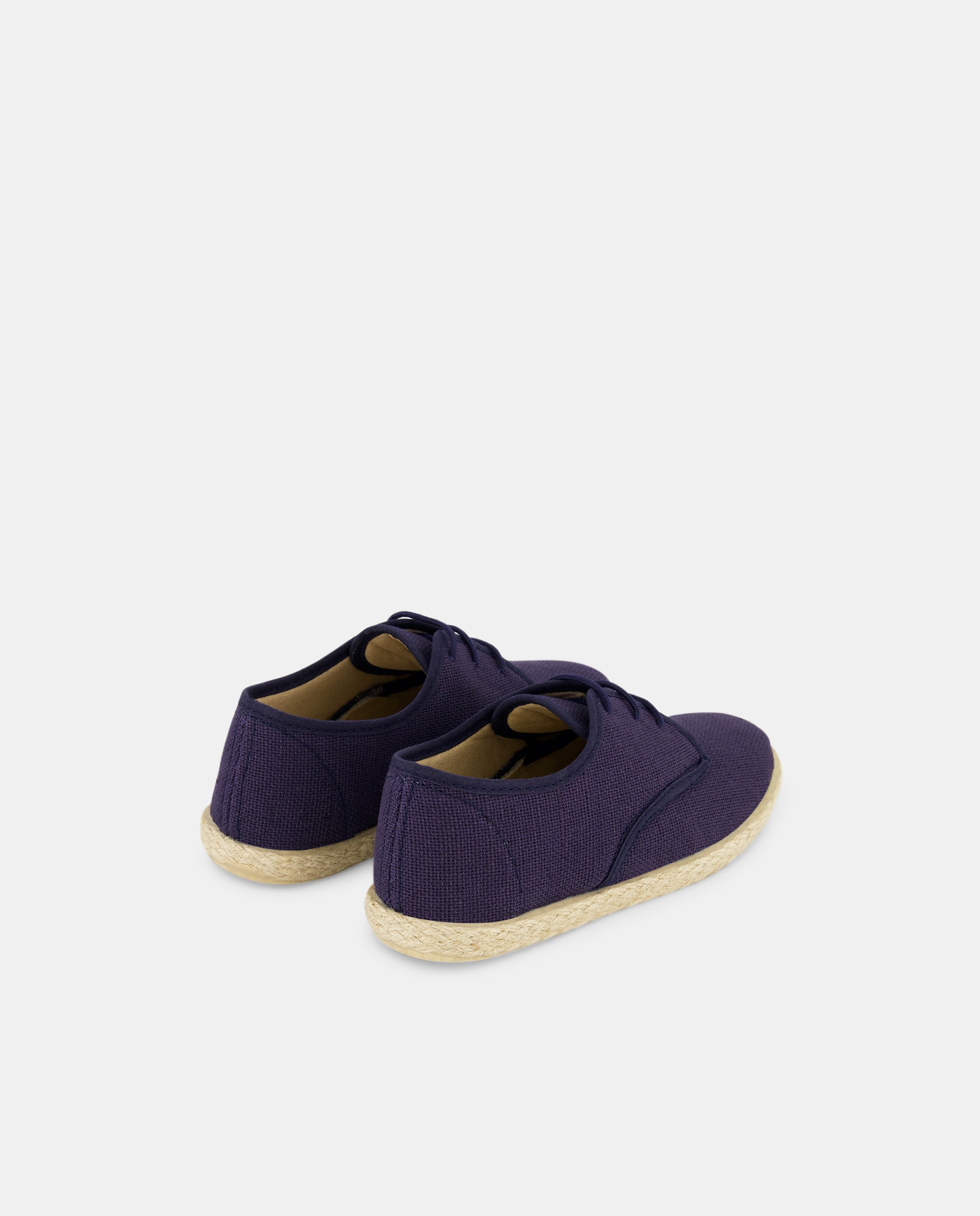 Bluchers de niño en lino con yute - Chuches - Azul marino Azul marino-3