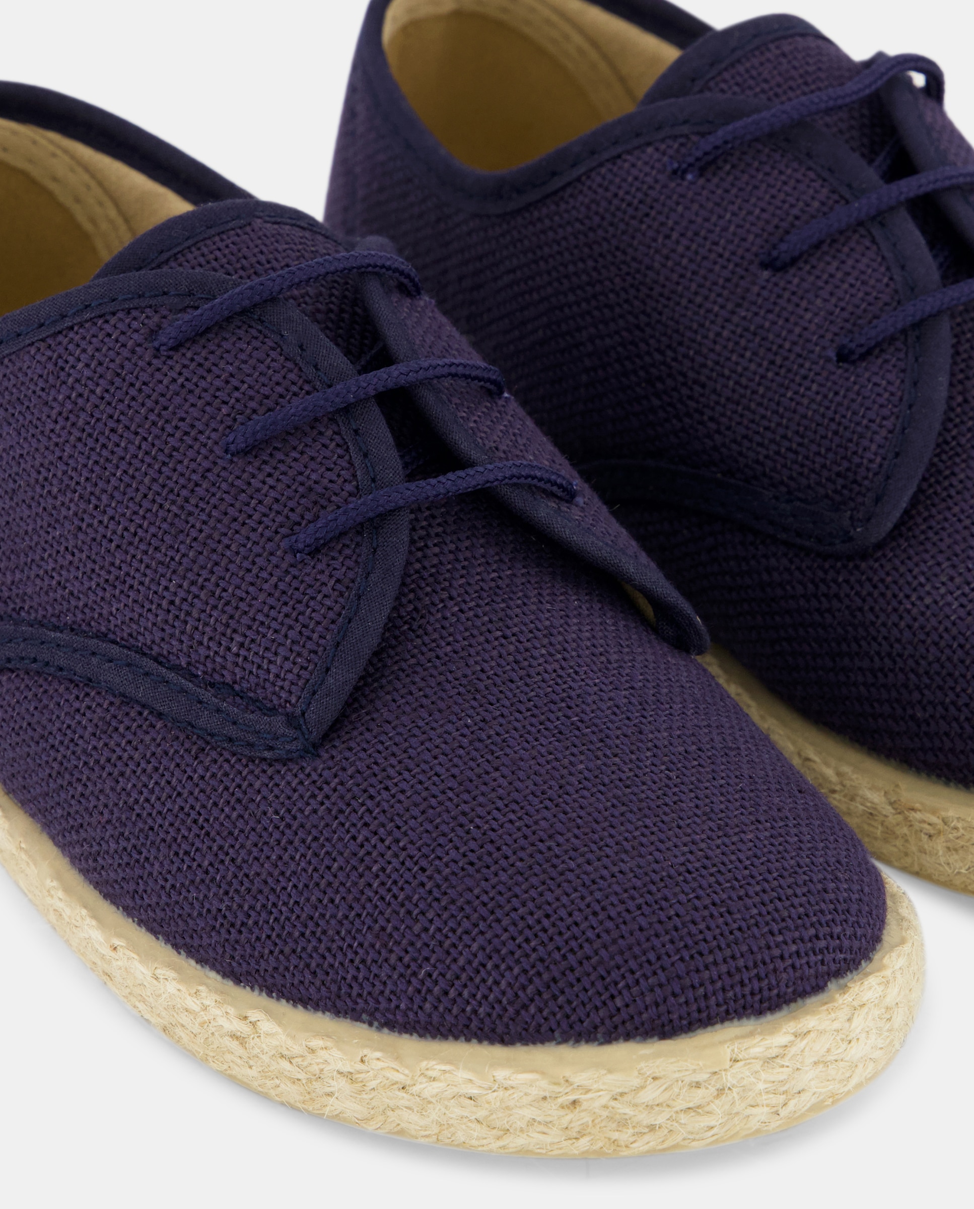 Bluchers de niño en lino con yute - Chuches - Azul marino Azul marino-5