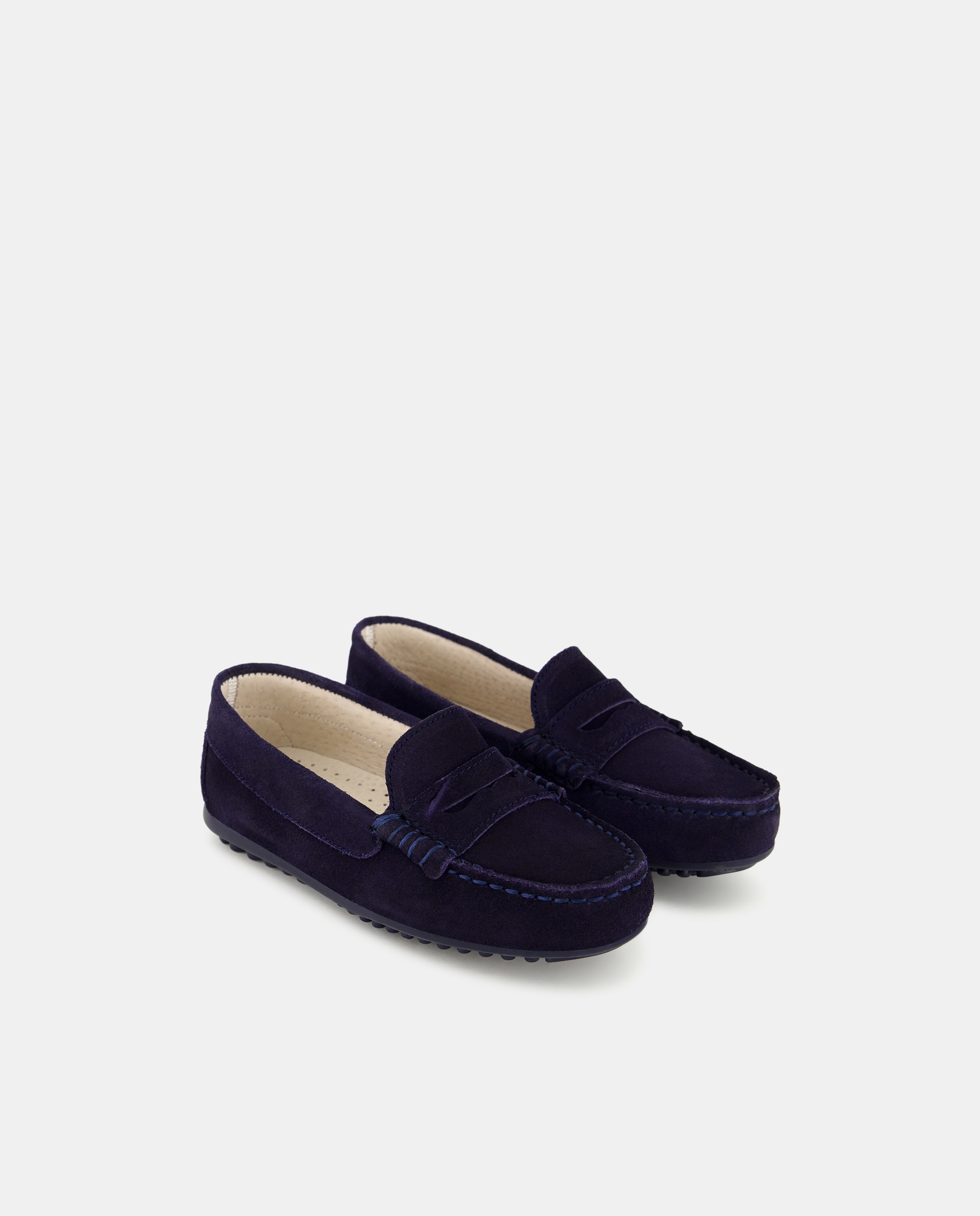 Mocasines de niño en serraje con antifaz - AJJS Estilo - Azul marino Azul marino-2