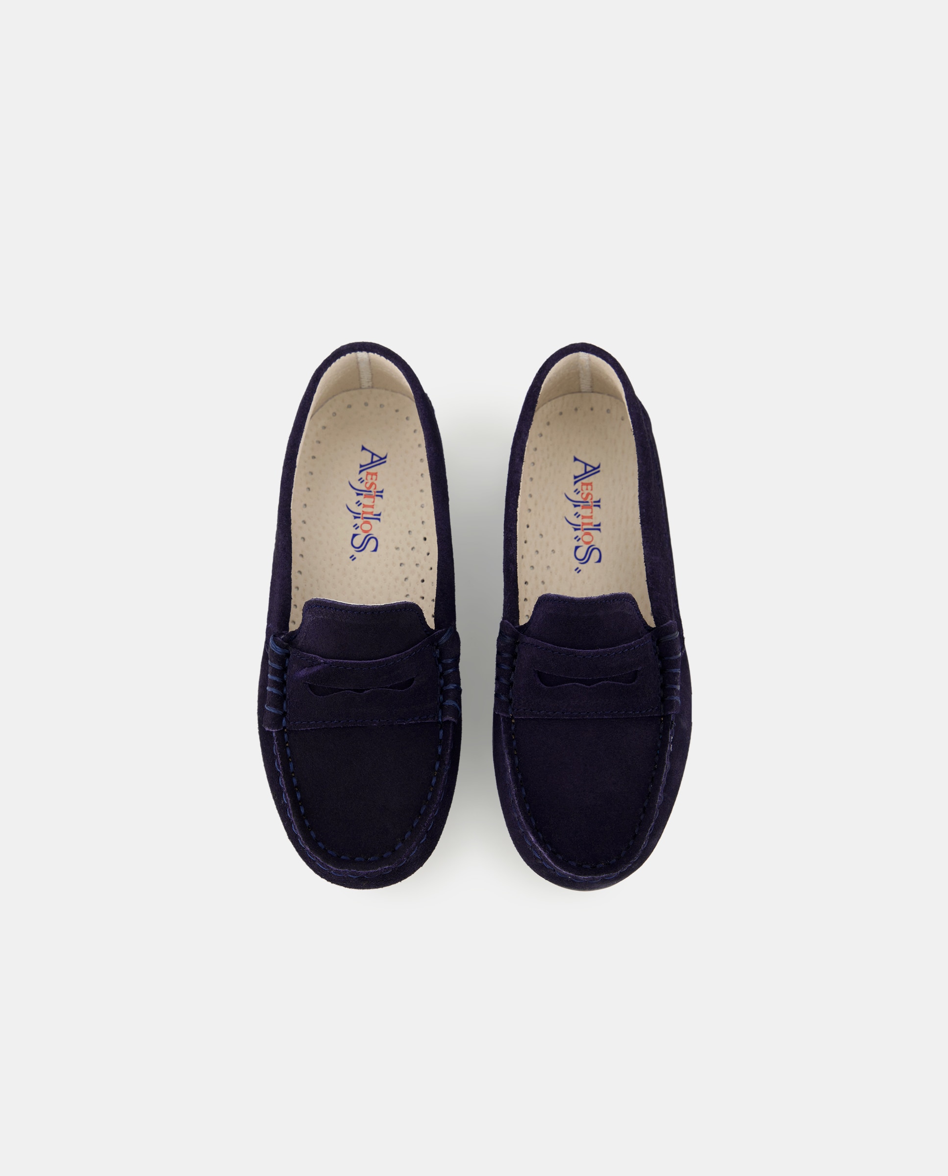 Mocasines de niño en serraje con antifaz - AJJS Estilo - Azul marino Azul marino-4